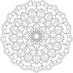 Leaf Flower Petal Coloring Mandala Art Simple Graphic Shape Vector Floral Oriental Outline Vintage Decorative Elements Pattern Illustration Islam Arabic Indian Turkish Mystic Religion Morals Lotus