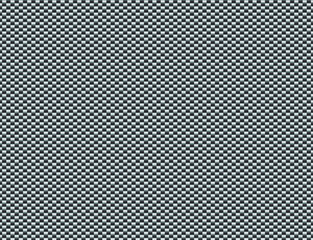 Horizontal carbon weave fiber texture. Geometric modern grid in gradient dark background. Kevlar pattern with shadow and light in black and white tone. Abstract backdrop.
