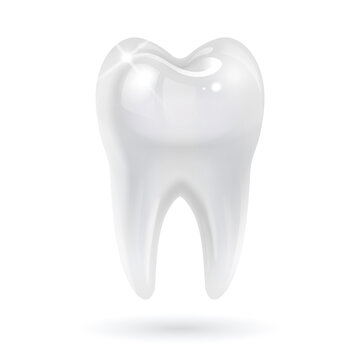 White Tooth on White Background