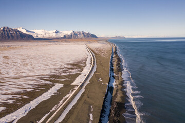 Diamond Beach Iceland Aerial View