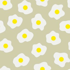 vector print scrambled eggs. seamless print of scrambled eggs for clothing or print