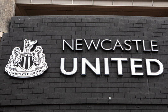 Newcastle United FC Logo at their St. James Park Stadium in Newcastle