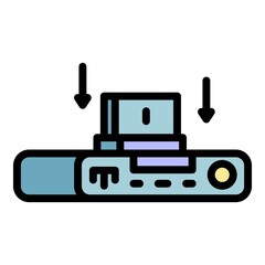 Fototapeta premium Internet gamepad icon. Outline internet gamepad vector icon color flat isolated