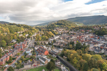 The Town of Llangollen in Wales UK - obrazy, fototapety, plakaty