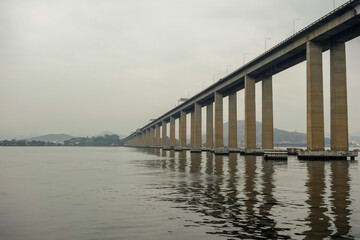 Fototapeta na wymiar Rio Niteroi Bridge in Guanabara Bay, Rio de Janeiro, Brazil