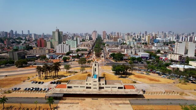 Downtown district of Goias city, Goiania. Train station view. Downtown district of Goias city, Goiania. Train station view. Downtown district of Goias city, Goiania. Train station view. 