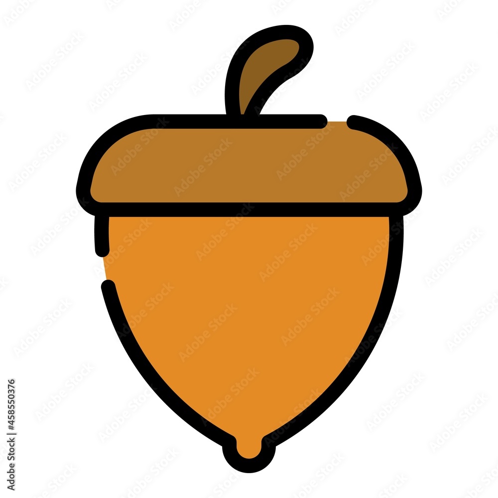 Wall mural botanical acorn icon. outline botanical acorn vector icon color flat isolated