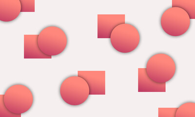 several squares and circles of gradient color on a light gray background