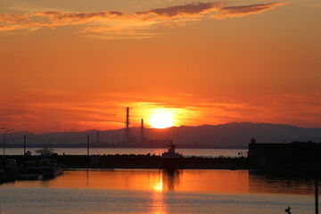 Fototapeta na wymiar sunset at japan sea