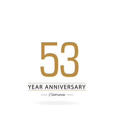 53 th anniversary event party. Vector illustration. numbers template for Celebrating.