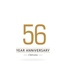 56 th anniversary event party. Vector illustration. numbers template for Celebrating.