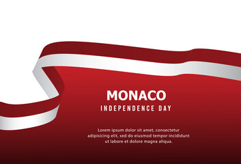 Happy independence day of Monaco . template, background. Vector illustration