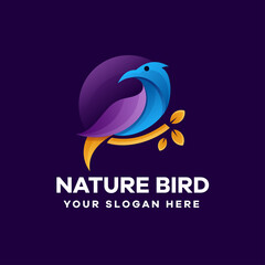 Nature Bird Gradient Logo Design