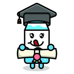 cute milk graduated icon illustration vector graphic