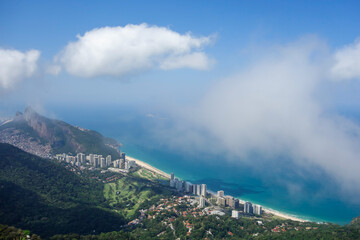 Fototapeta na wymiar panoramic view of Rio de Janeiro coastline, Brazil