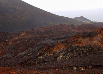 Der Vulkan "Umbra Vieja" auf La Palma im Oktober 2010, bei einer Wanderung im Regen. © Lichtblick