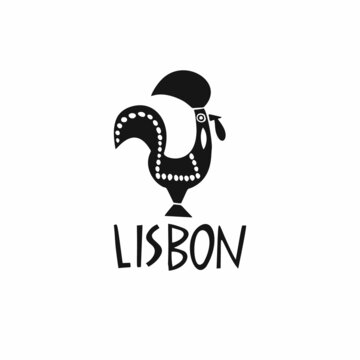 Vector hand drawn symbol of Portugal. Travel illustration of Portuguese Republic. Hand drawn lettering illustration. Portuguese landmark logo