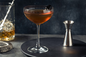 Boozy Refreshing Bourbon Manhattan Cocktail