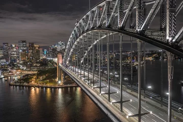 Raamstickers Sydney Harbour Bridge Sydney Harbour Bridge bij nacht