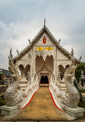 Lampang, Thailand - Sep 04, 2020 : The Beautiful of Wat Chiang Rai. Temple Chiang Rai, Lampang District, Lampang Province, Selective focus.