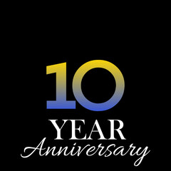 10 Year Anniversary Vector Template Design Illustration