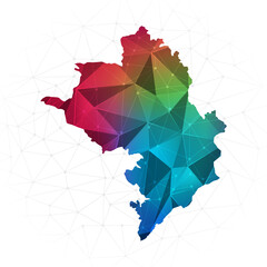 Nagorno Karabakh Republic Map - Abstract polygon vector illustration low poly colorful style gradient graphic on white background