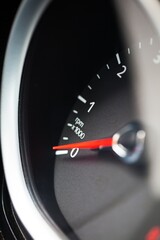 dash board tachometer with numbers in modern car