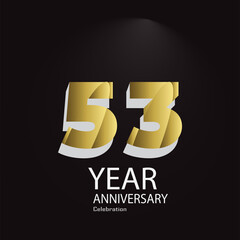 53 th anniversary event party. Vector illustration. numbers template for Celebrating.