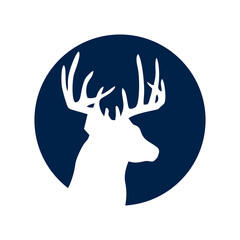 Deer icon logo template isolated on white background.