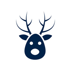 Deer icon logo template isolated on white background.