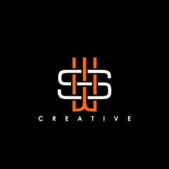 Fototapeta premium SW, WS Letter Initial Logo Design Template Vector Illustration