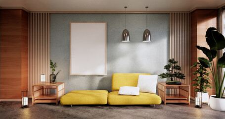 Mint Living Room Interior Design. 3D rendering