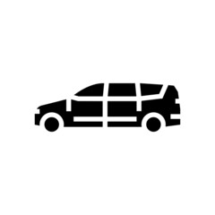 van minivan car glyph icon vector. van minivan car sign. isolated contour symbol black illustration
