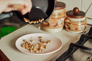 cooking in the kitchen