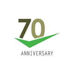 70 Year Anniversary Elegant Vector Template Design Illustration