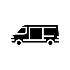 cargo van car glyph icon vector. cargo van car sign. isolated contour symbol black illustration