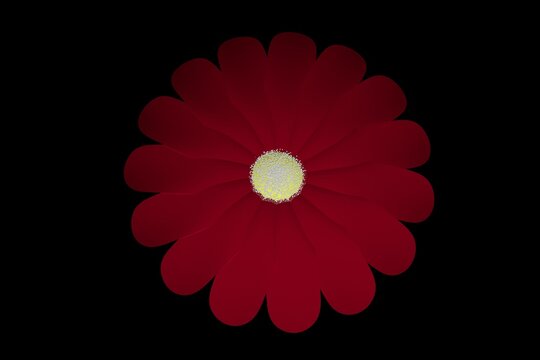 Flower Red 3d Render Low Poly image