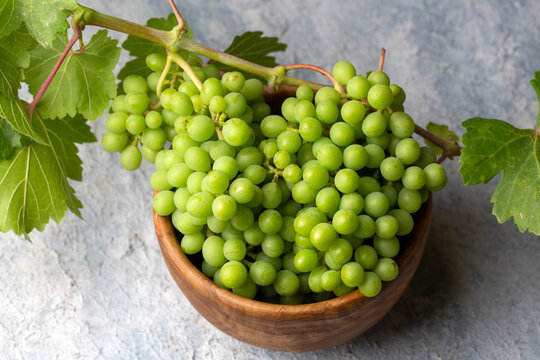 
Unripe green grapes, grapevine with leaves (Turkish name; koruk)