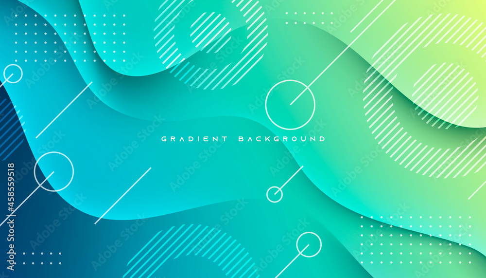 Wall mural blue and yellow gradient geometric shape background