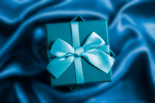 gift box on silk background
