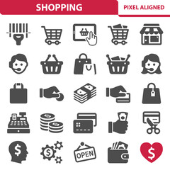 Shopping, Retail, Commerce, Online Shopping, E-commerce Icons