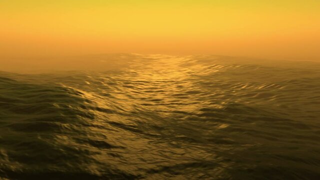 sea storm with huge waves at sunset 3d render ocean waves 