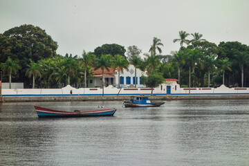 Fototapeta na wymiar fish boats on Paqueta Island, bucolic and historic place on Guanabara bay in Rio de Janeiro, Brazil