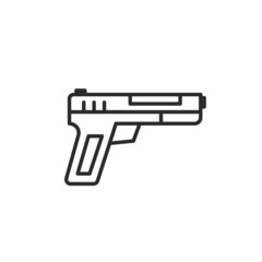 Fototapeta premium Gun icon. Firearm icon isolated on white background. Military related icon. Vector illustration