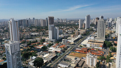 Aerial view of modern buidings and a construction site in Goiania, the capital of Goias State, Brazil 