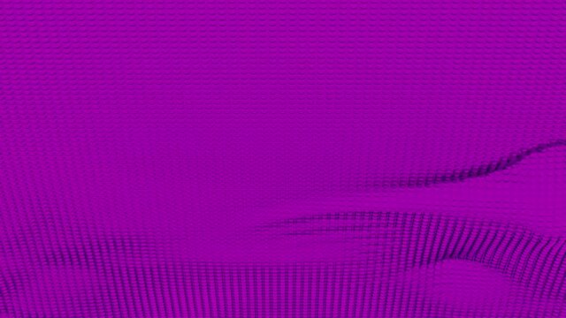 Minimalistic colorful rippling background. Design. Geometric motion pattern with wavy surface of many rows of particles.