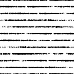 Obraz premium Black thin ink horizontal lines isolated on white background. Monochrome striped seamless pattern. Vector simple flat graphic hand drawn illustration. Texture.