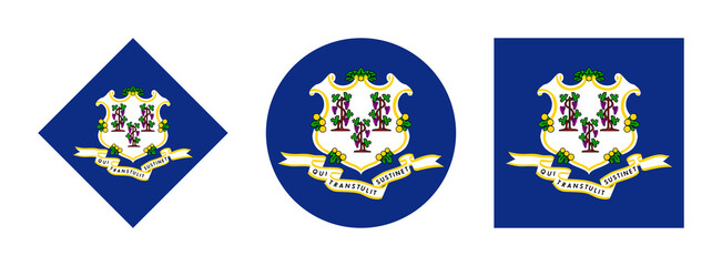 Connecticut state flag icon set isolated on white background. vector illustration
 - obrazy, fototapety, plakaty