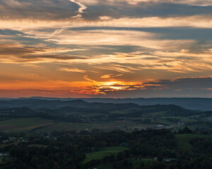 Cherokee Lake, TN sunset over the mountains