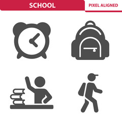 Fototapeta premium School Icons